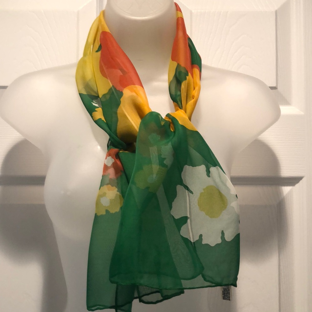 Summer Spring Time Floral Print Rectangular Scarf… - image 1